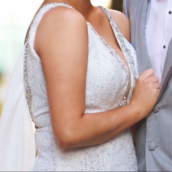 Vienna Prom Dress Sz 2 white AB crystals wedding - Picture 6 of 8